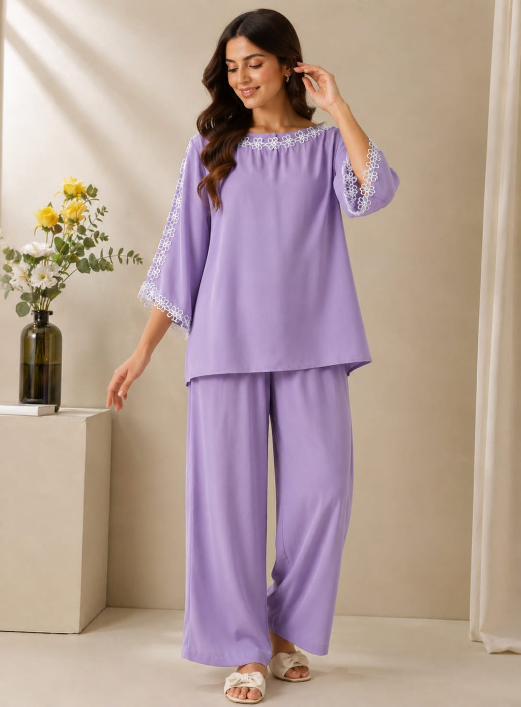 Cotton Lawn 2-Piece Suit – Lavender Elegance