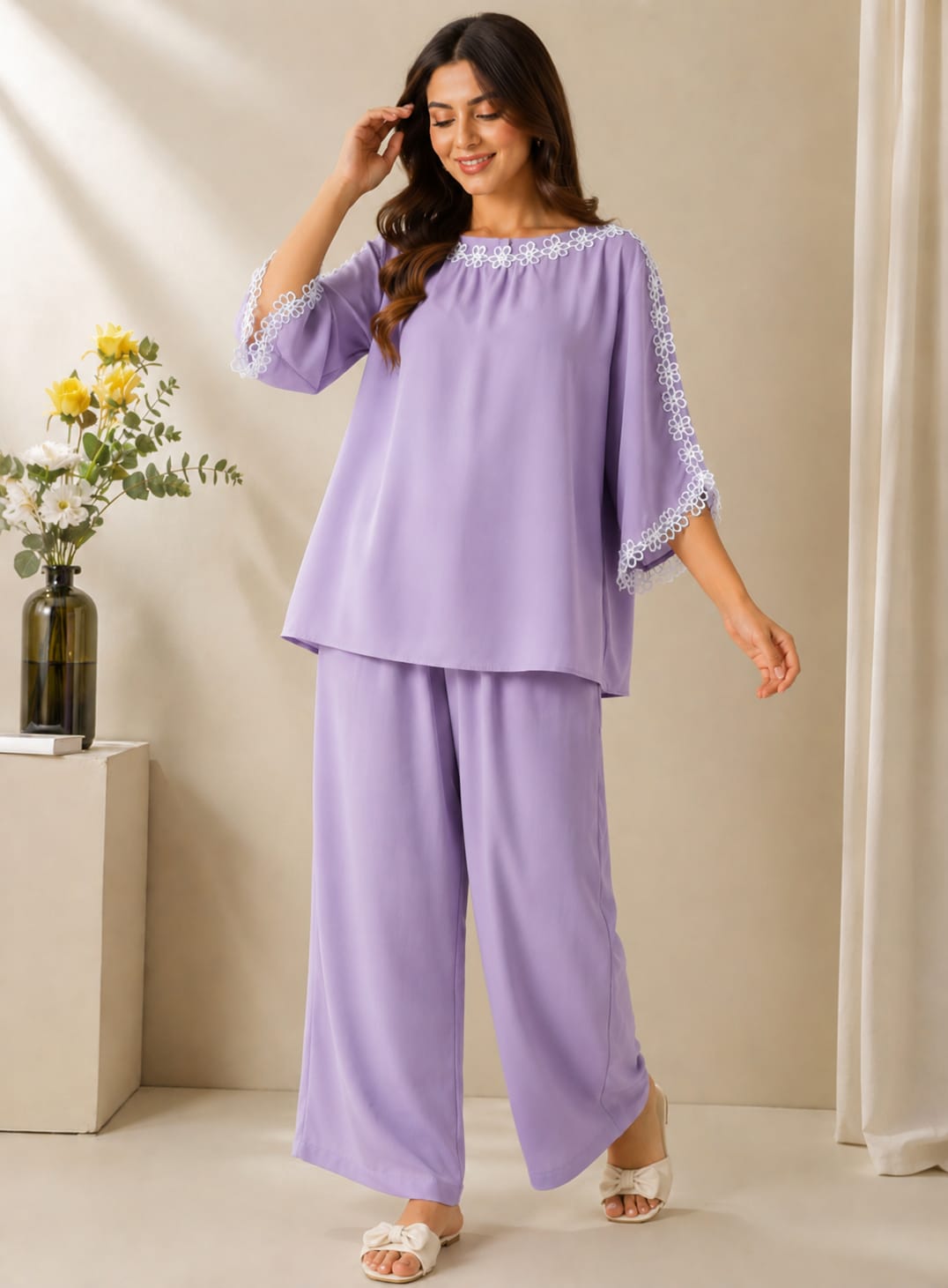 Cotton Lawn 2-Piece Suit – Lavender Elegance