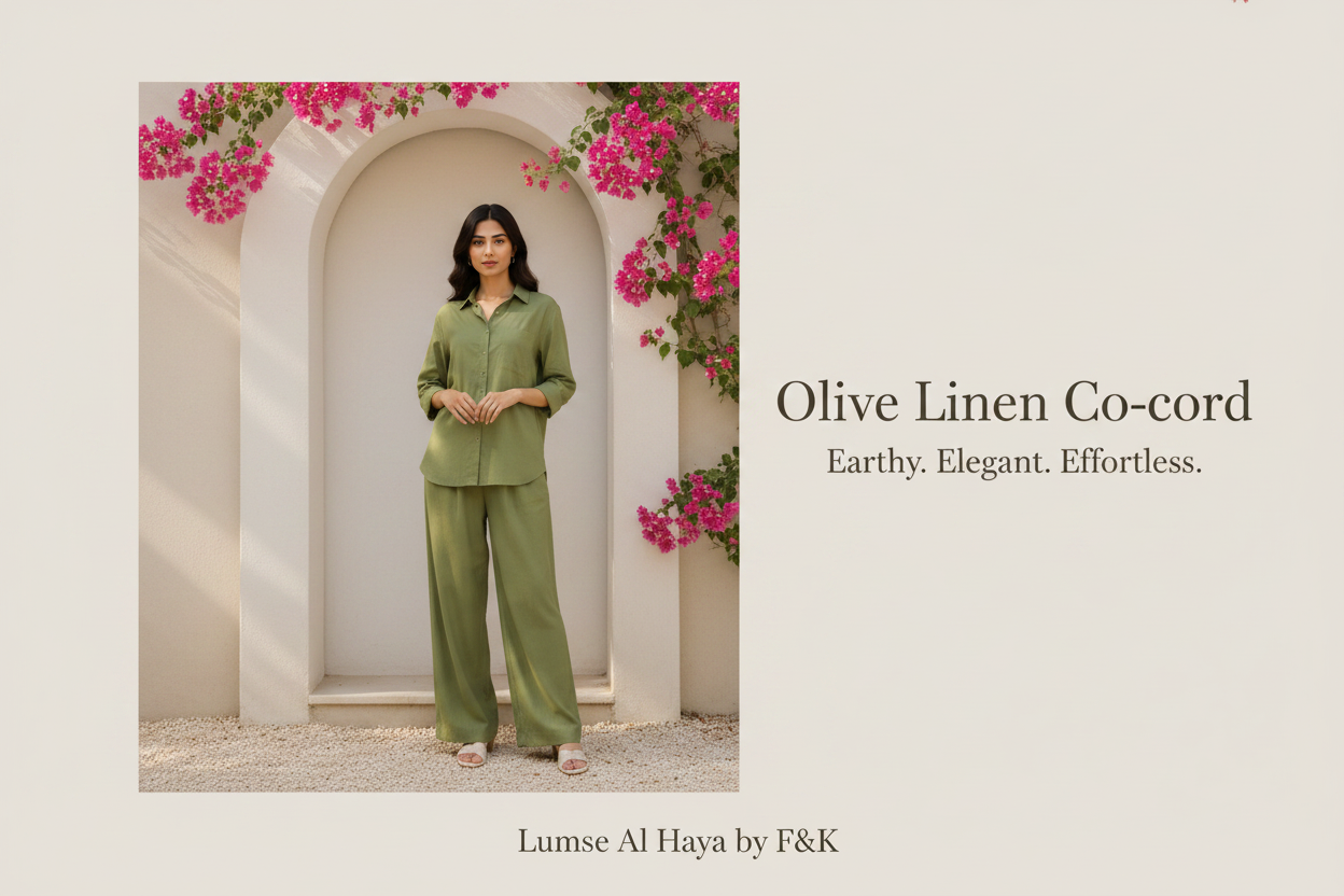 Olive Green Lawn Co-ord Set | Shirt & Trouser
