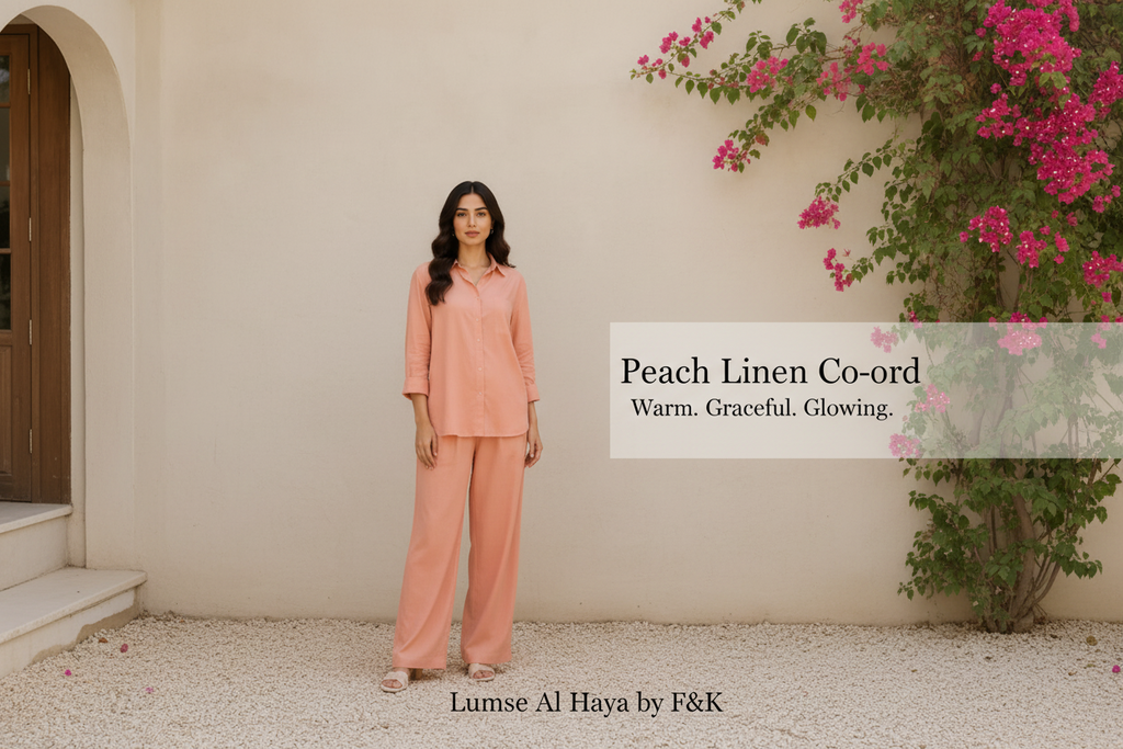 Peach Lawn Co-ord Set | Shirt & Trouser