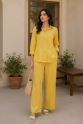Yellow Lawn Co-ord Set | Shirt & Trouser